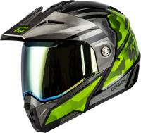 G-Max - G-Max MD-74 Striker Helmet - M17411067 - Black/Silver/Green Metallic - X-Large - Image 1
