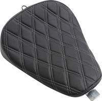 Drag Specialties - Drag Specialties Bobber-Style Solo Seat - Double Diamond - Silver Thread - 0804-0740 - Image 1