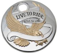 Drag Specialties - Drag Specialties Live to Ride Fuel Console Door - Chrome w/ Gold Highlights - 0703-0742 - Image 1
