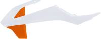 Acerbis - Acerbis Radiator Shrouds - White/Orange - 2449706813 - Image 1