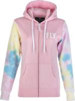 Fly Racing - Fly Racing Tie-Dye Zip Up Womens Hoodie - 358-0071X - Pink/Yellow/Blue - X-Large - Image 1