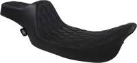 Drag Specialties - Drag Specialties Extended Reach Predator III Seat - Double Diamond, Black Thread - 0801-1369 - Image 1
