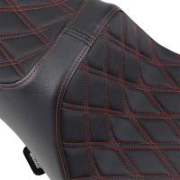 Drag Specialties - Drag Specialties Predator III Extended Double Diamond Seats - Red Thread - 0801-1262 - Image 3