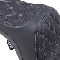 Drag Specialties - Drag Specialties Predator III Seat - Double Diamond - Silver Thread - 0801-1130 - Image 3