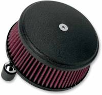 Arlen Ness - Arlen Ness Billet Sucker Stage I Air Filter Kit with Steel Cover - Smooth Black - Red Filter - 18-329 - Image 2
