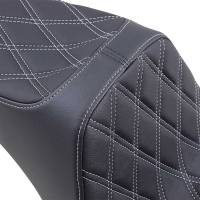 Drag Specialties - Drag Specialties Predator III Seat - Double Diamond - Silver Thread - 0802-1439 - Image 2