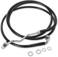 Drag Specialties - Drag Specialties Extended Stainless Steel Front Brake Line Kit - Black Vinyl Coated - 70.5in. (+6in.) - 1741-4507 - Image 1