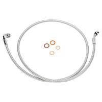 Magnum - Magnum Polished Stainless E-Z Align Single Disc Front Brake Line - 35deg. Top Angle - 44in - 56144SW - Image 1
