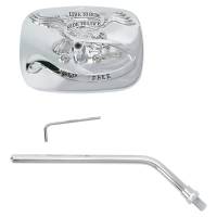 Emgo - Emgo Universal Rectangular Mirror - Live to Ride - Chrome - 10mm Thread - Left - 20-31756A - Image 1