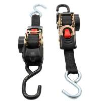 Camco - Camco Retractable Tie Down Straps - 1" Width 6' Dual Hooks - Image 1
