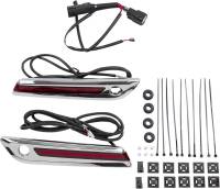 Ciro - Ciro Led Saddlebag Hinge Cover - Red/Chrome - 40170 - Image 1
