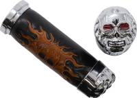 Drag Specialties - Drag Specialties Skull Grips with Red Eyes - Throttle Sleeve Not Included - 17-0505CDTS - Image 4