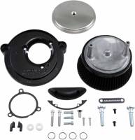 Arlen Ness - Arlen Ness Big Sucker Stage I Air Filter Kit - Brushed Stainless - Red Filter - 18-344 - Image 1