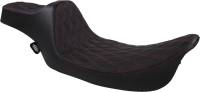 Drag Specialties - Drag Specialties Extended Reach Predator III Seat - Double Diamond, Red Thread - 0801-1371 - Image 1