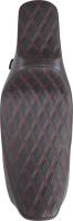 Drag Specialties - Drag Specialties Extended Reach Predator III Seat - Double Diamond, Red Thread - 0801-1371 - Image 4