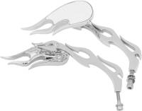 Drag Specialties - Drag Specialties Die-Cast Mirror - 3-D Flame with Flame Stem - 0640-0219 - Image 1