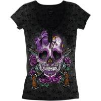Lethal Threat - Lethal Threat Burnout D.O.D. Gun Womens T-Shirt - LA206121X - Black - 1XL - Image 1