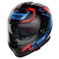 Nolan - Nolan N80-8 Road Ally N-Com Helmet - N885275680431 - Gloss Black/Metal Blue/Red - Large - Image 1