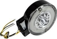 HardDrive - HardDrive Halo LED Front Turn Signal - Amber LED with Black Housing and Clear Lens - Dual Function - 164511 - Image 1