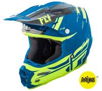Fly Racing - Fly Racing F2 Carbon Forge MIPS Helmet - 73-4233-7-L - Black/Hi-Vis/Blue - Large - Image 1