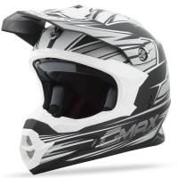 G-Max - G-Max MX86 Raz Helmet - G3861453 TC-17F - Flat Black/Silver/White - X-Small - Image 1