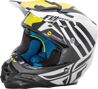 Fly Racing - Fly Racing F2 Carbon MIPS Zoom Helmet - 73-4200XS - Matte White/Black/Hi Vis Yellow - X-Small - Image 1