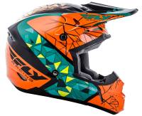 Fly Racing - Fly Racing Kinetic Crux Youth Helmet - 73-3388YM - Teal/Orange/Black - Medium - Image 2