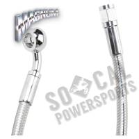 Magnum - Magnum Polished Stainless Designer Series Front Upper Brake Line - 3/8in./10mm, 35deg. Banjo - 27in. - 57127 - Image 2