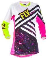 Fly Racing - Fly Racing Kinetic Womens Jersey - 371-629X - Neon Pink/Hi-Vis - X-Large - Image 1