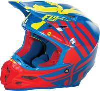 Fly Racing - Fly Racing F2 Carbon MIPS Zoom Helmet - 73-4203XS - Blue/Red/Hi Vis Yellow - X-Small - Image 1