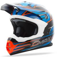 G-Max - G-Max MX86 Raz Helmet - G3861213 TC-2 - Blue/Hi-Viz Orange - X-Small - Image 1
