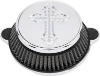 LA Choppers - LA Choppers Air Cleaner Assembly - Spanish Cross Cover - Chrome - LA-2396-03 - Image 1