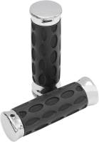 Drag Specialties - Drag Specialties Custom Rubber Grips - Chrome - 0630-0739 - Image 1
