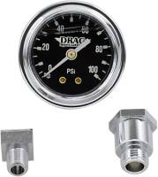 Drag Specialties - Drag Specialties 1 3/4in. Deluxe Liquid-Filled Oil Pressure Gauge Kit - 100lb. Dial - Black Face - 244111-BX14 - Image 1