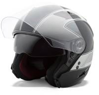 G-Max - G-Max OF77 Classic Helmet - G3771458 TC-17F - Flat Black/Silver - 2XL - Image 1