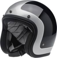 Biltwell Inc. - Biltwell Inc. Bonanza Tracker Helmet - BHTRKBKSILXSM - Gloss Black/Silver - X-Small - Image 1