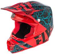 Fly Racing - Fly Racing F2 Carbon Fracture Helmet - 73-4172-1-XS - Black/Red/Light Blue - X-Small - Image 1