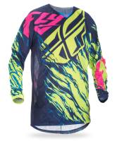 Fly Racing - Fly Racing Kinetic Mesh Youth Jersey - 371-323YX - Relapse Hi-Vis/Blue/Pink - X-Large - Image 1