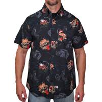 Lethal Threat - Lethal Threat Monster Built Short Sleeve Button Down Shirt - MG60130L - Black - Large - Image 1