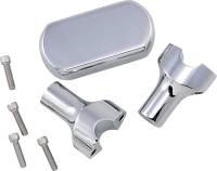 LA Choppers - LA Choppers Solid Handlebar Riser/Top Clamp Kits - 3in. Tall - Chrome - LA-7442-03 - Image 1