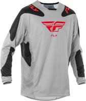 Fly Racing - Fly Racing Kinetic Sym Jersey - 378-4202X - Light Gray/Red/Black - 2XL - Image 1