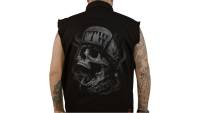 Lethal Threat - Lethal Threat FTW Skull Sleeveless Button Down Shirt - CO60193M - Black/Gray - Medium - Image 1