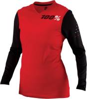 100% - 100% Ridecamp Long Sleeve Womens Jersey - 44402-003-12 - Red - Large - Image 1