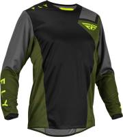 Fly Racing - Fly Racing Kinetic Jet Jersey - 376-521L - Black/Olive Green/Hi-Vis - Large - Image 1