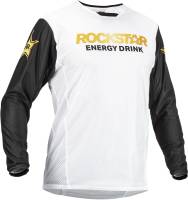 Fly Racing - Fly Racing Kinetic Rockstar Mesh Jersey - 376-318L - Black/White/Gold - Large - Image 1