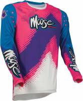 Moose Racing - Moose Racing Agroid Retro Graphics Jersey - 2910-6380 - Pink/Blue/Purple - Small - Image 1