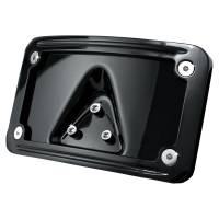 Kuryakyn - Kuryakyn Curved Laydown License Plate Mount with Frame - Gloss Black - 3148 - Image 1