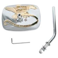 Emgo - Emgo Live To Ride Custom Mirror - Chrome/Gold - Right - 4in. Stem - 20-31704A - Image 1