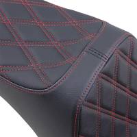 Drag Specialties - Drag Specialties Predator III Seat - Double Diamond - Red Thread - 0802-1440 - Image 2